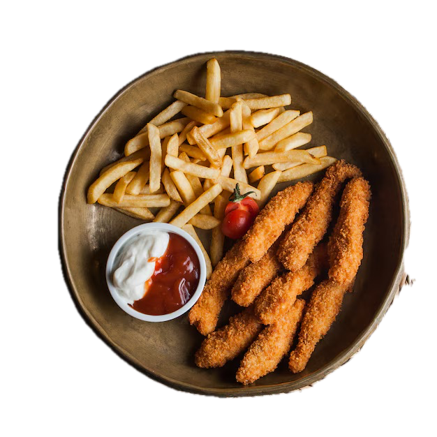 Portion of Fries with Chicken Fingers (6 pieces)